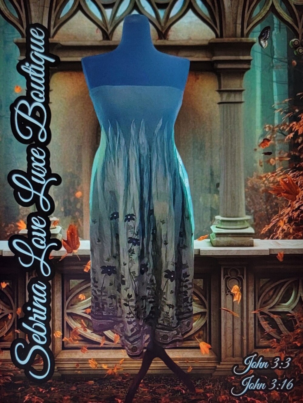 Exotic Green Floral Smocked Maxi Dress